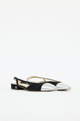 Chanel Suede & Leather Slingback Flat