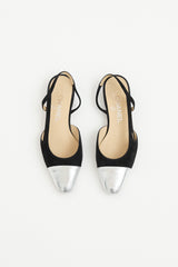Chanel Suede & Leather Slingback Flat