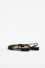 Chanel Suede & Leather Slingback Flat