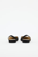 Chanel Suede & Leather Slingback Flat