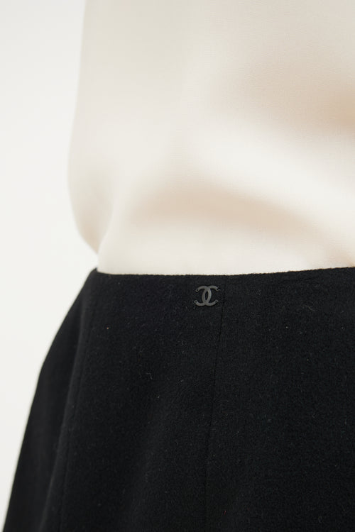 Chanel 2002 Fall Black Cashmere Skirt