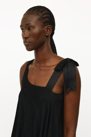 Chanel Black Silk Ribbon Bow Dress