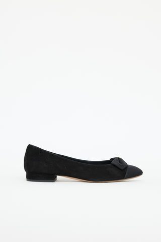 Chanel Suede & Grosgrain Bow Ballet Flat