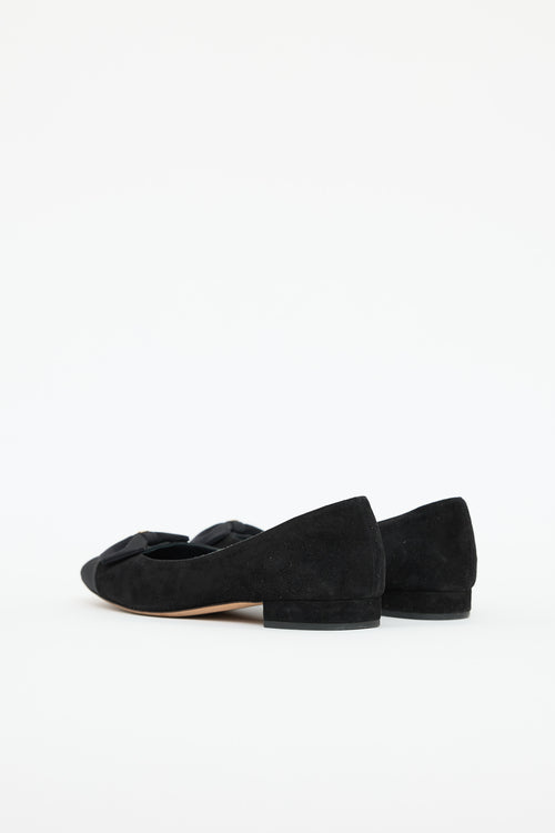 Chanel Suede & Grosgrain Bow Ballet Flat