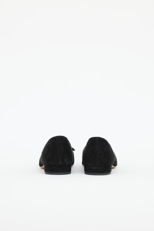 Chanel Suede & Grosgrain Bow Ballet Flat