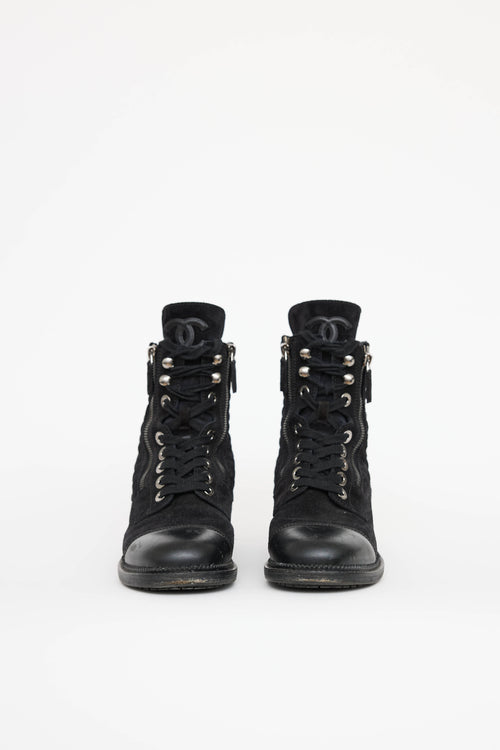 Chanel Suede Combat Boot