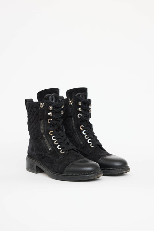 Chanel Suede Combat Boot