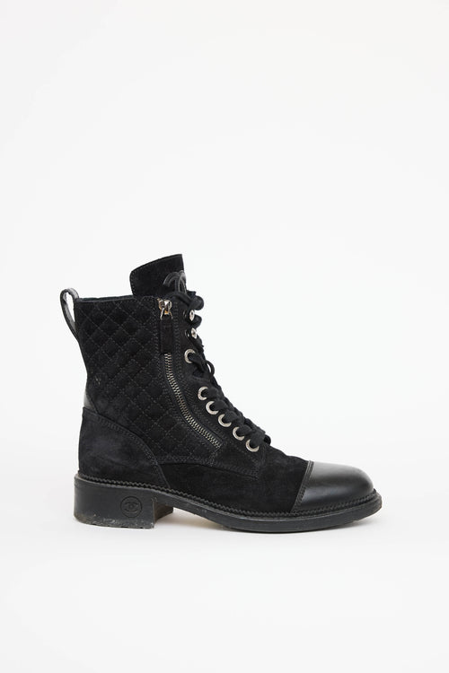 Chanel Suede Combat Boot