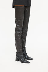 Chanel Leather Thigh High Boot