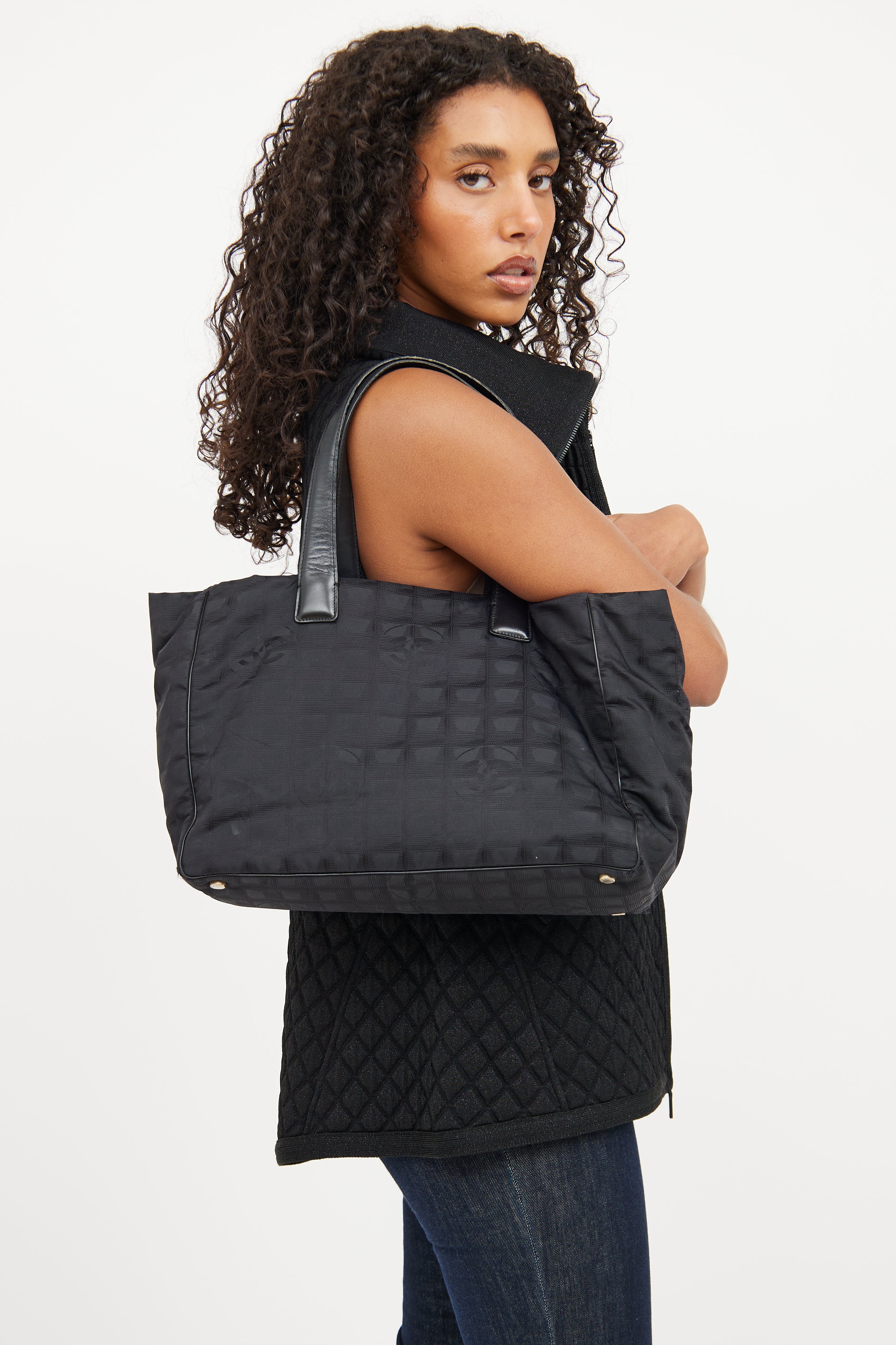 chanel tote travel bag Chanel // 2004 Black Travel Ligne Tote Bag – VSP Consignment