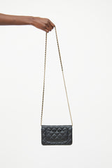 Chanel Black Caviar CC Gold Wallet On Chain