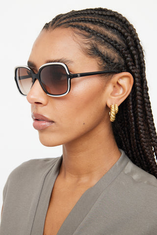 Chanel Black & White Oversized 5319 Sunglasses