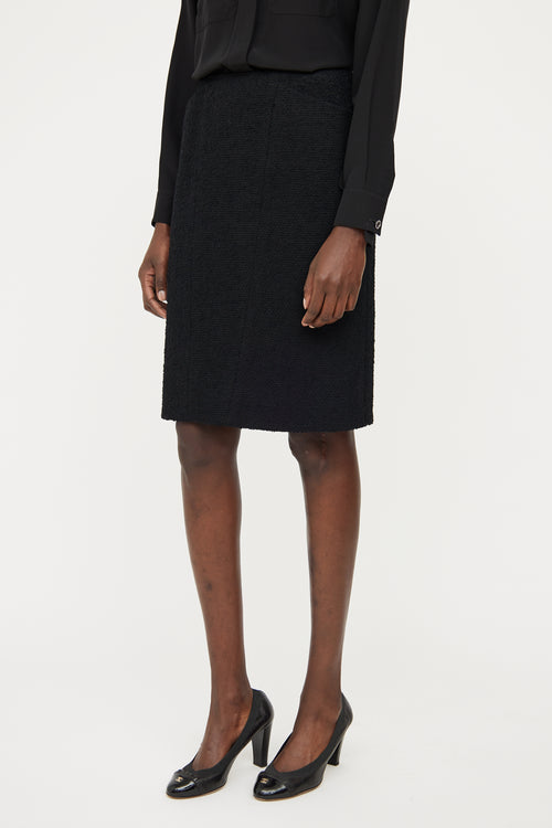 Chanel Black Wool Boucle Skirt