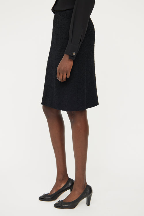 Chanel Black Wool Boucle Skirt