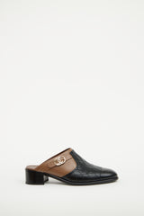 Chanel Black & Brown 16B Quilted Mule