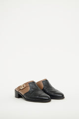 Chanel Black & Brown 16B Quilted Mule