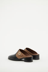 Chanel Black & Brown 16B Quilted Mule