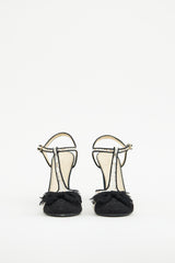 Chanel Black & White Lace Bow Heel