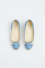 Chanel Blue & Beige Leather Flat