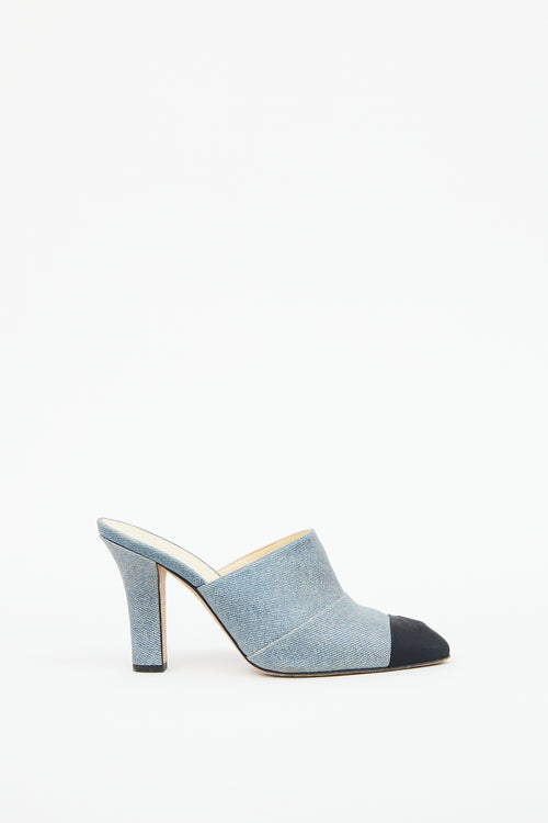 Blue Denim & Black CC Pump