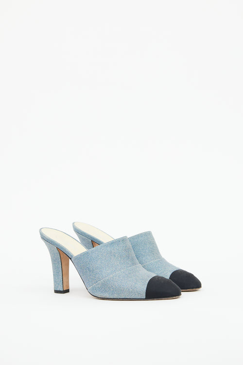 Blue Denim & Black CC Pump