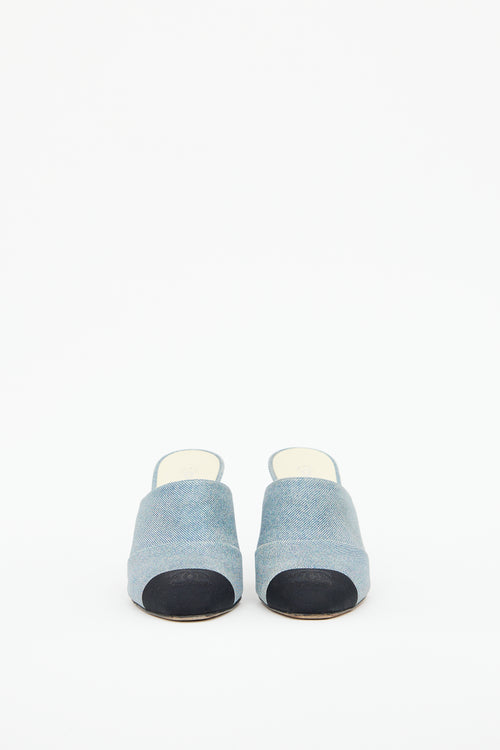 Chanel 2017 Blue Denim CC Pump