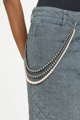 Chanel Cruise 2002 Denim Embellished Skirt