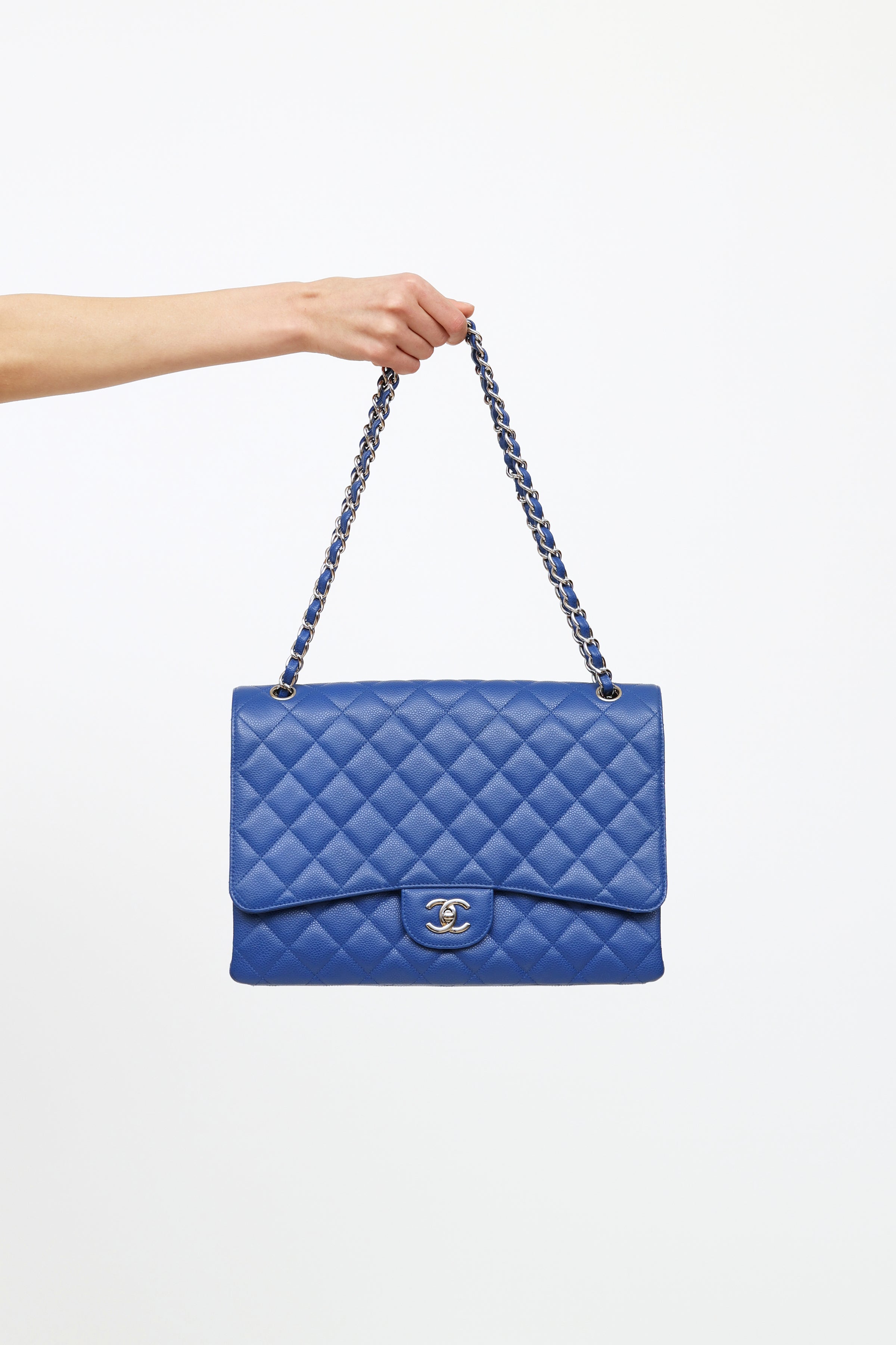 Chanel Boy - Medium in Blue, Leather | Handbag Clinic