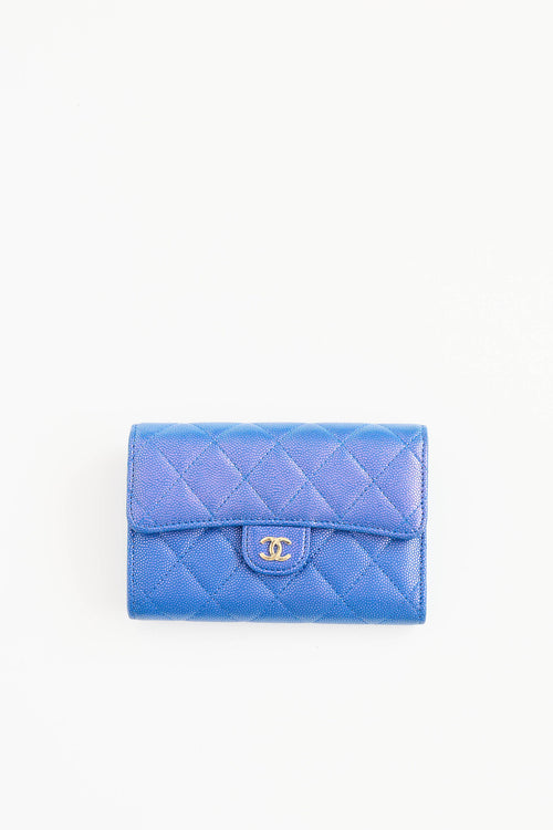 Chanel 2021 Iridescent Caviar Wallet