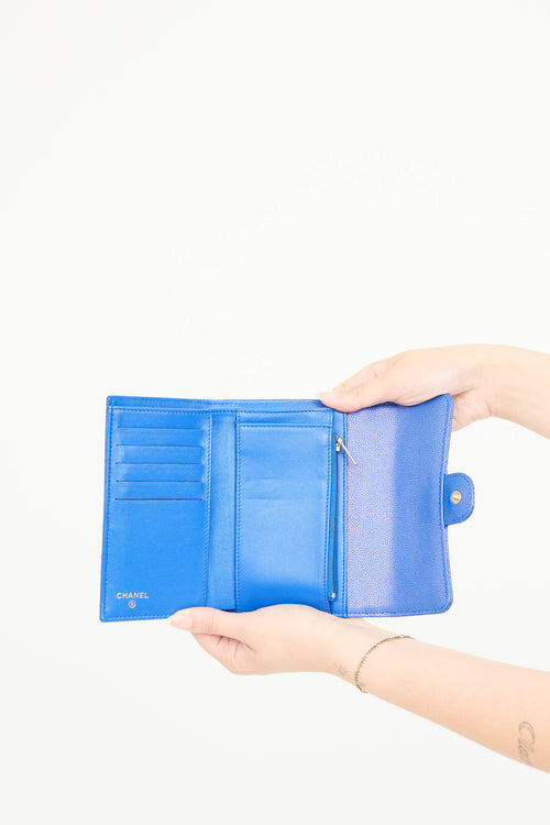 Chanel 2022 Iridescent Caviar Wallet