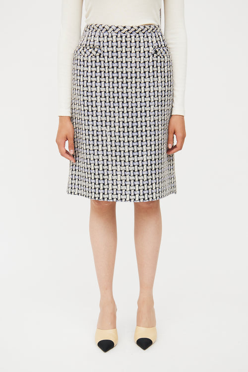 Spring 2005 Blue & White Tweed Skirt