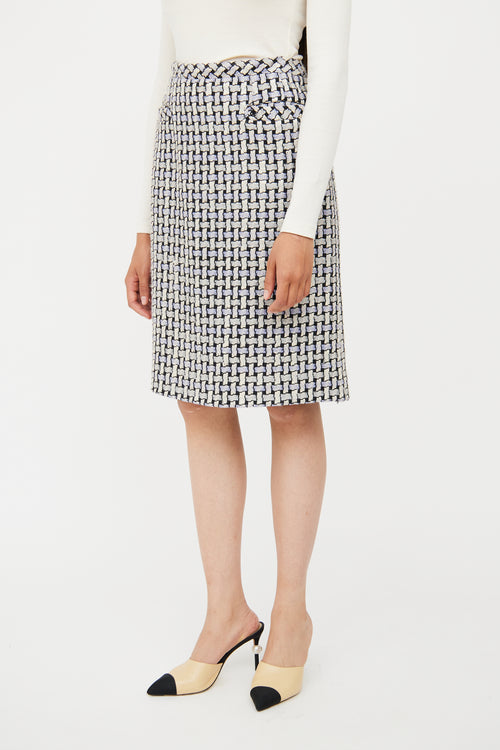 Spring 2005 Blue & White Tweed Skirt