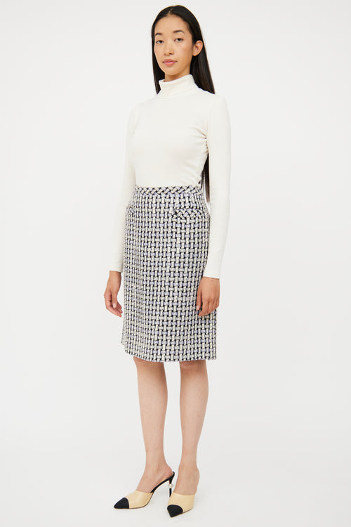 Spring 2005 Blue & White Tweed Skirt