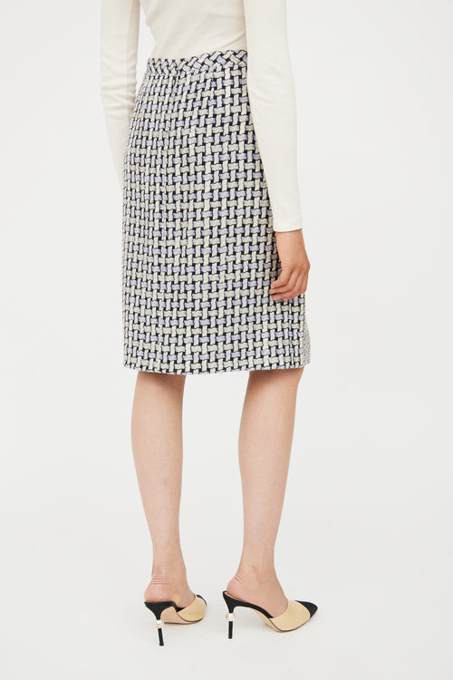 Spring 2005 Blue & White Tweed Skirt