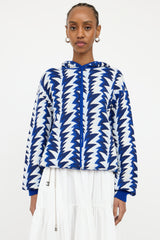 Chanel Blue & Multi 2019 Colour Pattern Knit Hoodie