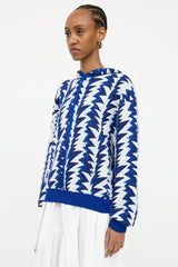 Chanel Blue & Multi 2019 Colour Pattern Knit Hoodie