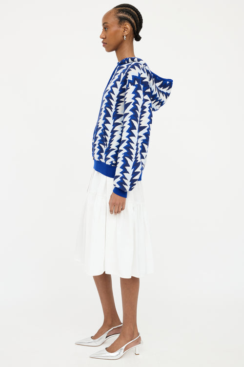 Chanel Blue & Multi 2019 Colour Pattern Knit Hoodie
