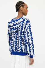 Chanel Blue & Multi 2019 Colour Pattern Knit Hoodie