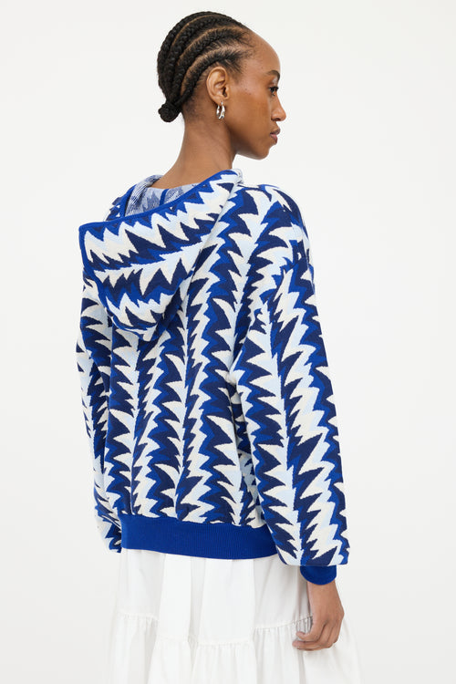Chanel Blue & Multi 2019 Colour Pattern Knit Hoodie