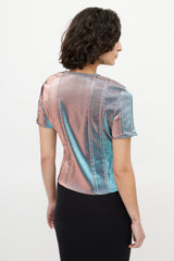 Chanel Blue & Purple Iridescent Front Zip Top