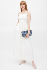 Chanel Blue & White Canvas Rue Cambon Pouch