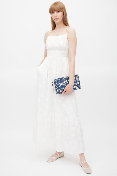 Chanel Blue & White Canvas Rue Cambon Pouch