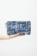 Chanel Blue & White Canvas Rue Cambon Pouch