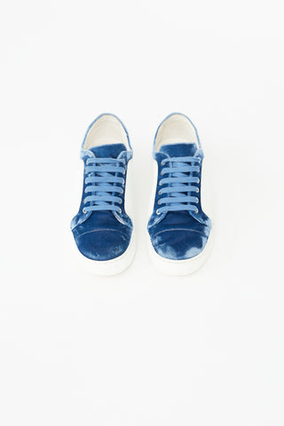 Chanel Blue & White Velvet Sneaker