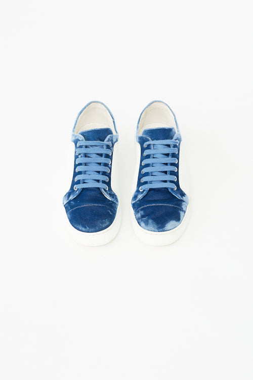 Chanel Blue & White Velvet Sneaker