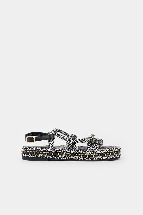 Chanel Braided CC Slingback Sandal
