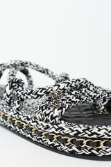 Chanel Braided CC Slingback Sandal