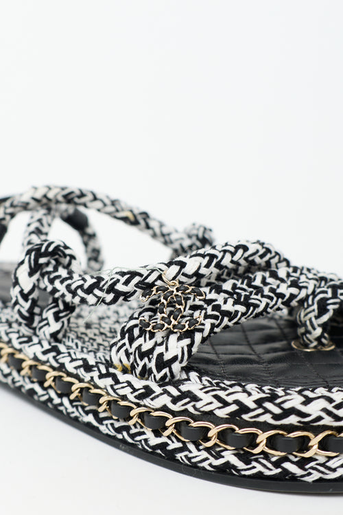 Chanel Braided CC Slingback Sandal