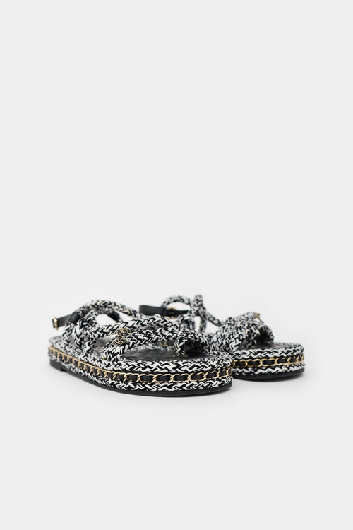 Chanel Braided CC Slingback Sandal