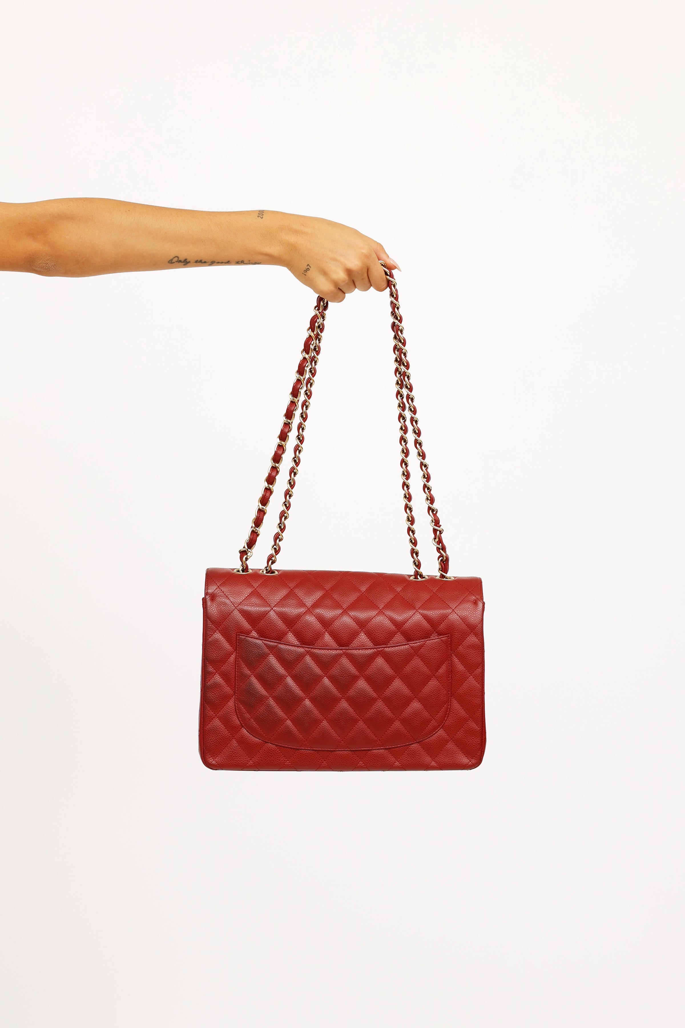 Chanel // Burgundy Caviar Classic Jumbo Single Flap Bag – VSP